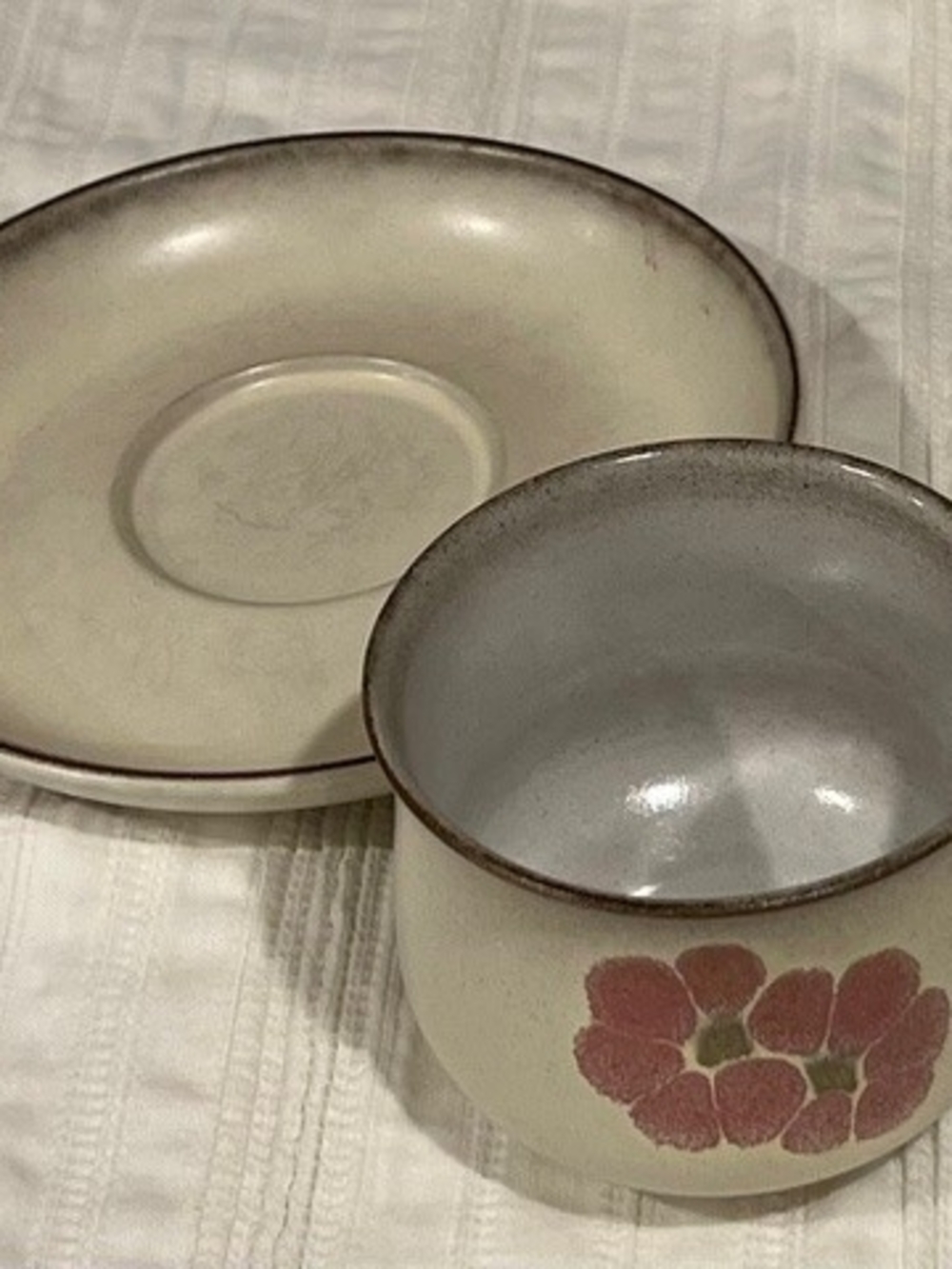 Denby England Gypsey Stoneware 2‎ Cup & Saucer Sets Vintage 1960s - 1970 EUC